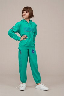 Lingerie & Pajamas - Young Girl's Text Printed Tracksuit Set 100352565 - Turkey