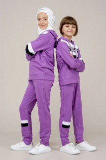 Lingerie & Pajamas - Young Girl's Detailed Tracksuit Set 100352525 - Turkey