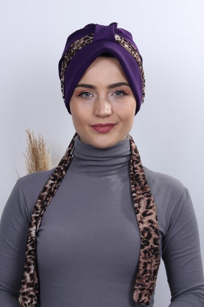 Hat-Cap Style - Scarf Hat Bonnet Purple 100284994 - Turkey
