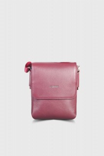 Briefcase & Laptop Bag - Guard Claret Red Leather Multi Compartment Shoulder Bag 100345602 - Turkey