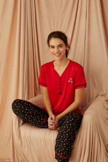 Lingerie & Pajamas - Women's Patterned Pajamas Set 100325982 - Turkey