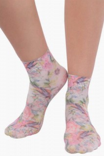 Girls - Girls' Floral Printed Colorful Socks 100327358 - Turkey