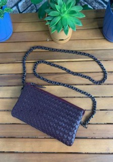 Hand Portfolio - Guard Handmade Small Size Claret Red Genuine Leather Women's Bag 100346243 - Turkey