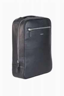 Guard Black Leather Backpack with Laptop Entry 100345255