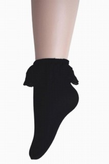 Girls - Girl's Lace Black Socks 100327330 - Turkey