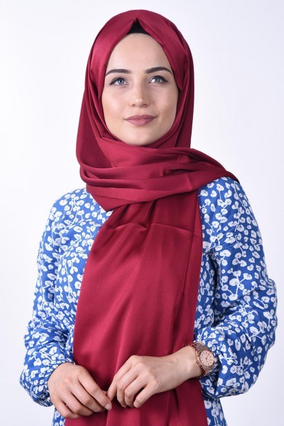 Dubai Silk Shawl - شال وافل ابریشم دبی کلارت قرمز - Turkey