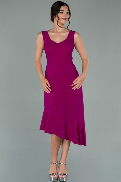 Evening & Party Dresses - Evening Dress Sleeveless Skirt Frilly Crepe Invitation Dress 100297166 - Turkey