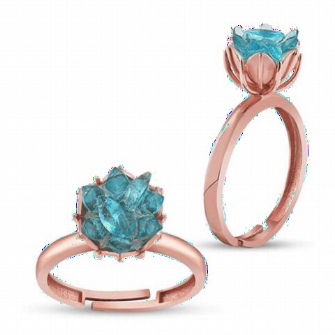 Rings - Lotus Flower Women's Sterling Silver Ring Turquoise 100348041 - Turkey
