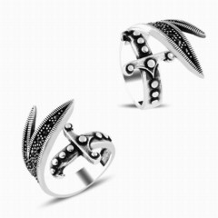 Zircon Stone Rings - Sword Silver Ring 100346811 - Turkey