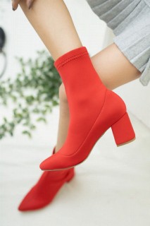 Boots - Loyal Rote Stretch-Stiefel 100342912 - Turkey