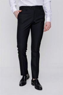 pants - Men Black Basic Straight Slim Fit Slim Fit Trousers 100351297 - Turkey