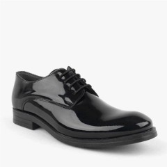 Classical - Black Rougan Laced Oxford Shoes For Kids 100352375 - Turkey