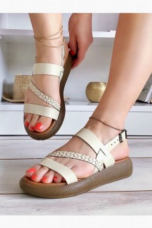Sandals - Lidie Cream Toe Sandals 100343418 - Turkey