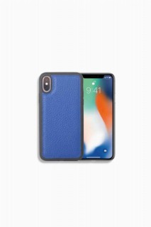iPhone Case - Navy Blue Leather iPhone X / XS Case 100345993 - Turkey