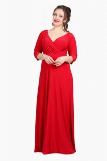 Long evening dress - Large Size Elegant and Elegant Evening Dress 100276139 - Turkey