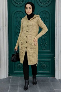 Cardigan - Biscuit Hijab Knitwear Cardigan 100345036 - Turkey