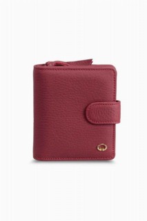 Hand Portfolio - Rote, stilvolle Damen-Geldbörse aus Leder mit mehreren Fächern 100346215 - Turkey