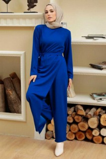 Overalls - Sax Blue Hijab Overalls 100344924 - Turkey