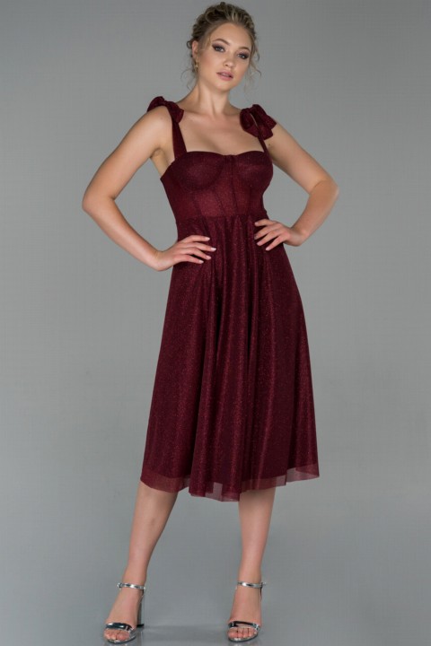 Evening & Party Dresses - Evening Dress Sleeveless Silvery Midi Evening Dress 100297362 - Turkey