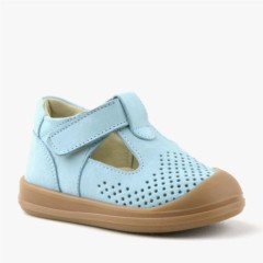 Babies - Shaun Genuine Leather Blue Anatomic Baby Sandals 100352393 - Turkey