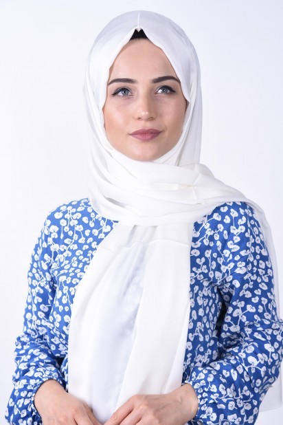 Dubai Silk Shawl - شال سفید وافل ابریشم دبی - Turkey