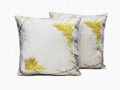 Dowry box - Fern 2 Liter Velvet Throw Pillow Cover Cream 100330670 - Turkey