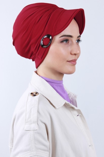 Hat-Cap Style - Buckled Hat Bonnet Red 100285187 - Turkey