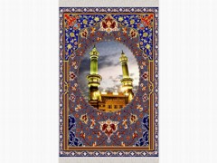 Prayer Rug - Sajjade - Minaret Velvet Prayer Rug Navy Blue 100260345 - Turkey