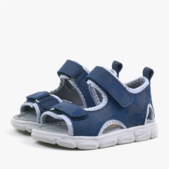Wisps Genuine Leather Navy Blue Camouflage Baby Sandals 100352447