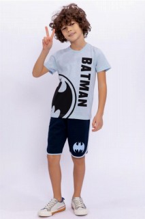 Shorts Set - Boy Batman Printed Blue Shorts Suit 100328245 - Turkey
