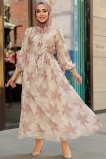 Daily Dress - Dusty Rose Hijab Dress 100344958 - Turkey