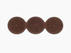 Table Runner - Leaf Triple Knitted Double Layer Round Leather Luxury Runner Braun 100329630 - Turkey