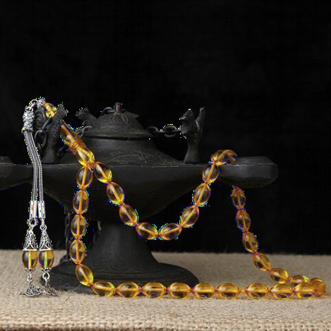 Rosary - Tugra Tassel Detailed Spinning Amber Rosary 100349467 - Turkey