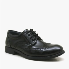 Classical - Titan Black Patent Leather Classic Men's Genuine Leather Kid's Shoes 100278698 - Turkey