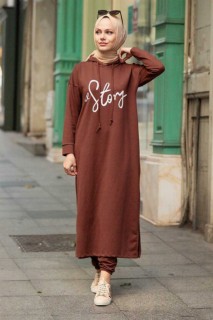 Cloth set - Brown Hijab Suit Dress 100339218 - Turkey