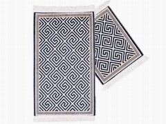 Carpet - Latex Non-Slip Base Digital Print Velvet Carpet Nora Gray-Black 180x280 cm 100330382 - Turkey