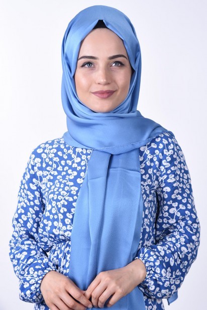 Dubai Silk Shawl - شال حريري من دبي ، أزرق فاتح - Turkey
