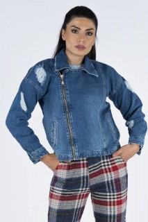 Women's Zippered Denim Jacket 100326229