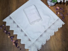 Dowry Sajjade Set - French Guipure Lace Towel Bundle Set of 2 Cream 100332376 - Turkey