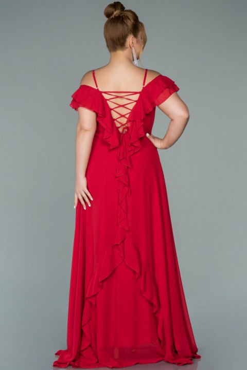 Plus Size - Evening Dress Chiffon Long Plus Size Evening Dress 100298147 - Turkey