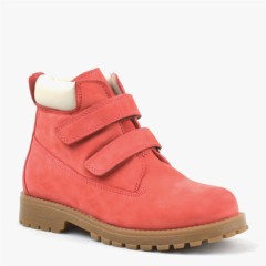 Boots - Neson Genuine Leather Red Velcro Kids Boots 100352500 - Turkey