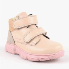 Boots - Genuine Leather Pink Velcro Girls' Boots 100316948 - Turkey