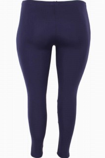 Tights - Angelino Plus Size Trousers Long Stitched Leggings 100276586 - Turkey