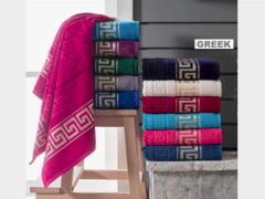 Bathroom - Greek Velvet Cotton Set of 2 Bath Towels 100280305 - Turkey