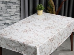 Rectangle Table Cover - Marbel Erasable Rectangular Table Cloth Cream Brown 110x140cm 100351653 - Turkey