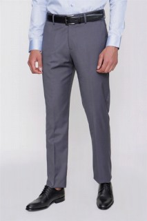 pants - Men's Smoked Estrella Dynamic Fit Comfortable Cut Fabric Trousers 100351298 - Turkey