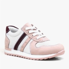 Sport-Sneaker - Chaussures de sport décontractées roses en cuir véritable pour filles 100278721 - Turkey