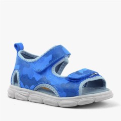 Shoes - Wisps Genuine Leather Blue Camouflage Baby Sandals 100352428 - Turkey