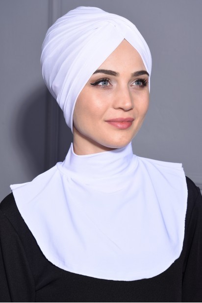 All occasions - Druckknopf-Hijab-Kragen Weiß - Turkey