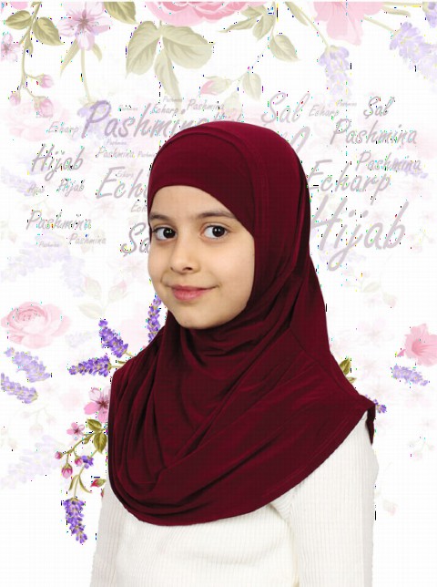 Girls Hijab - قرمز عمیق - کد: 78-16 - Turkey